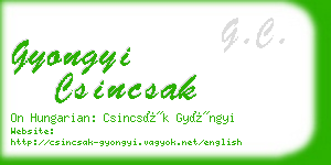 gyongyi csincsak business card